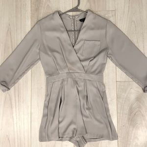 Light Gray Topshop Tuxedo Romper